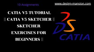 CATIA V5 Tutorial || CATIA V5 || Sketcher Exercises for Beginners