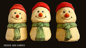 Carving A Mini Snowman From Wood - Easy Beginner Whittling Project - Part 1