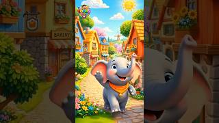 हाथी राजा बहुत बड़े | Funny Elephant Rhyme 😂 | Kids Hindi Poem.#shorts #shortvideo #cute #cartoon