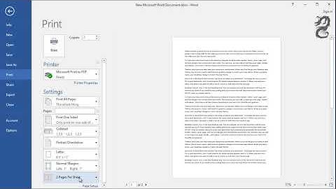 Print Two Pages Per Sheet in Word