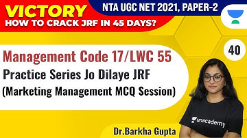UGC NET 2021 | Management by Dr. Barkha Gupta | Marketing Management MCQ Session