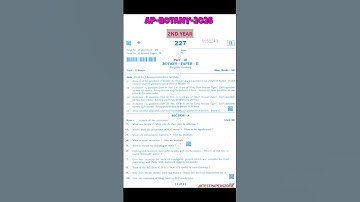 Andhra Pradesh Inter 2nd Year March 2025 BOTANY Question Paper |IPE 2025| #apinterexams #botany #new