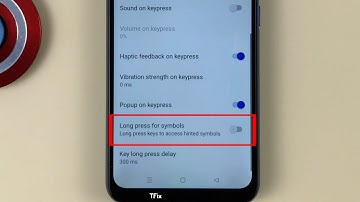Long press keys to access hinted symbols on Realme C15 Android 11