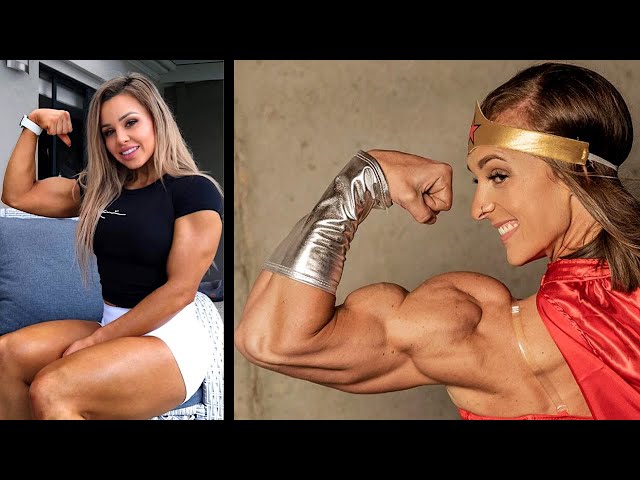 Muscle Girls flexing ripped Muscles 💪 Fbb posing Abs, Biceps, Qauds 🏆  Workout Motivation 