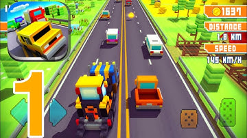 Blocky Highway - Gameplay Walkthrough Part 1 - Best Gameplay (iOS, Android)