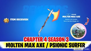 Molten Max Axe Fortnite Gameplay | Psionic Surfer fortnite | Molten max axe fortnite in game