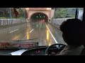 MUMBAI - PUNE EXPRESS WAY : MSRTC SHIVNERI BUS VOLVO B7R CABIN RIDE : MONSOON BUS JOURNEY