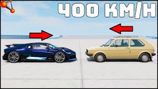 BUGATTI DIVO vs VW GOLF! 400 Km/H CRASH TEST! - BeamNg Drive