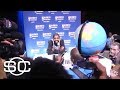Stephen Jackson trolls Kyrie Irving with a globe at 2018 All-Star Media Day | SportsCenter | ESPN