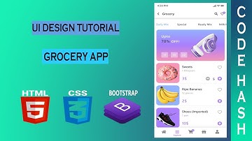 UI Design Tutorial - Grocery App UI | HTML CSS BOOTSTRAP