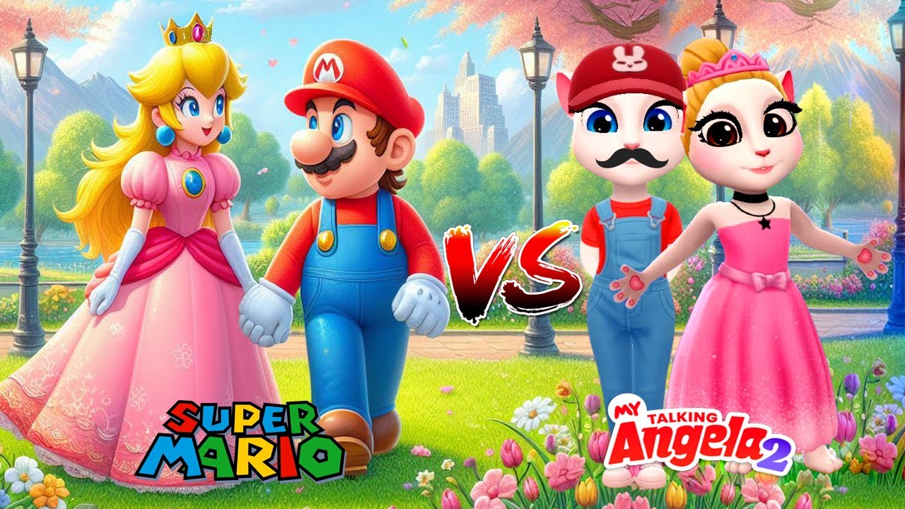 My Talking Angela 2 | Mario & Princess Peach | super mario bros movie ...
