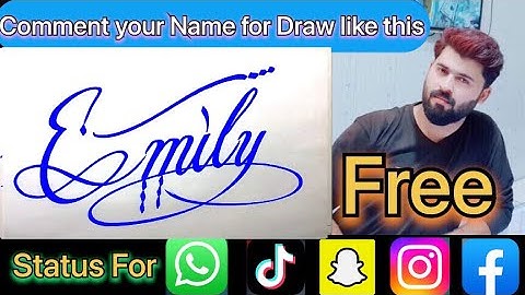 Emily Name Signature Calligraphy Status | How to Cursive write with cut Marker #emily @emily