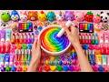 Satisfying Slime ASMR 🌈 DIY How to Make Rainbow Glossy Slime with Makeup Lipbalm Toys Glitter 09