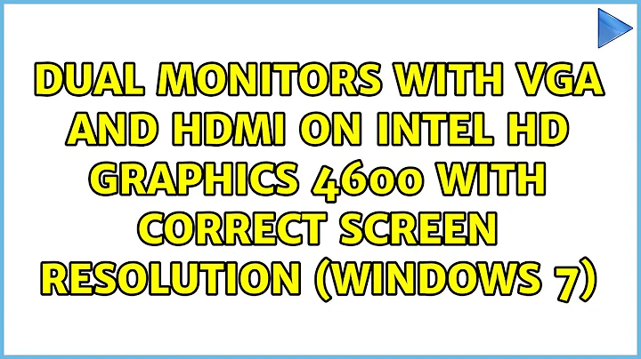 Dual monitors with VGA and HDMI on Intel HD Graphics 4600 with correct screen resolution...