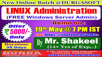 LINUX Administration Online Training @ DURGASOFT
