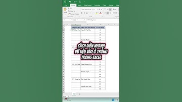 Cách Điền Nhanh Dữ Liệu Vào Ô Trống Trong Excel #kienthuc  #excel #freefire #exceltips#tinhoc #funny