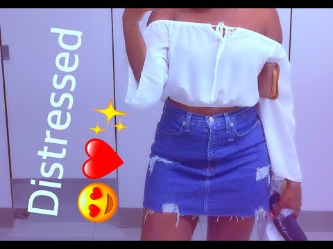COMO DISTRESS A JEAN MINI SAIA | EBONEE LALA