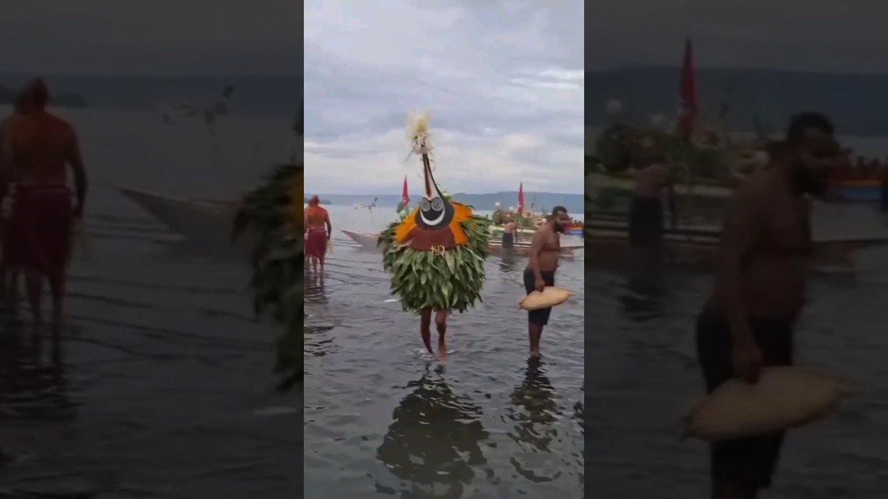 Tolai people in Papua New Guinea; Traditional dance attire as "Dukduk" or "Tumbuan"