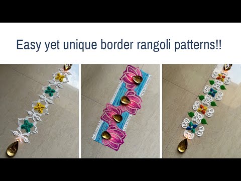 Quick and easy border rangoli patterns for beginners! #relaxing #rangoliart @Poonam_Patil