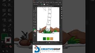 #dibujo  Fácil de #palmera 🌴🥥 parte 2 | Como #pintar en adobe  #illustrator    #short