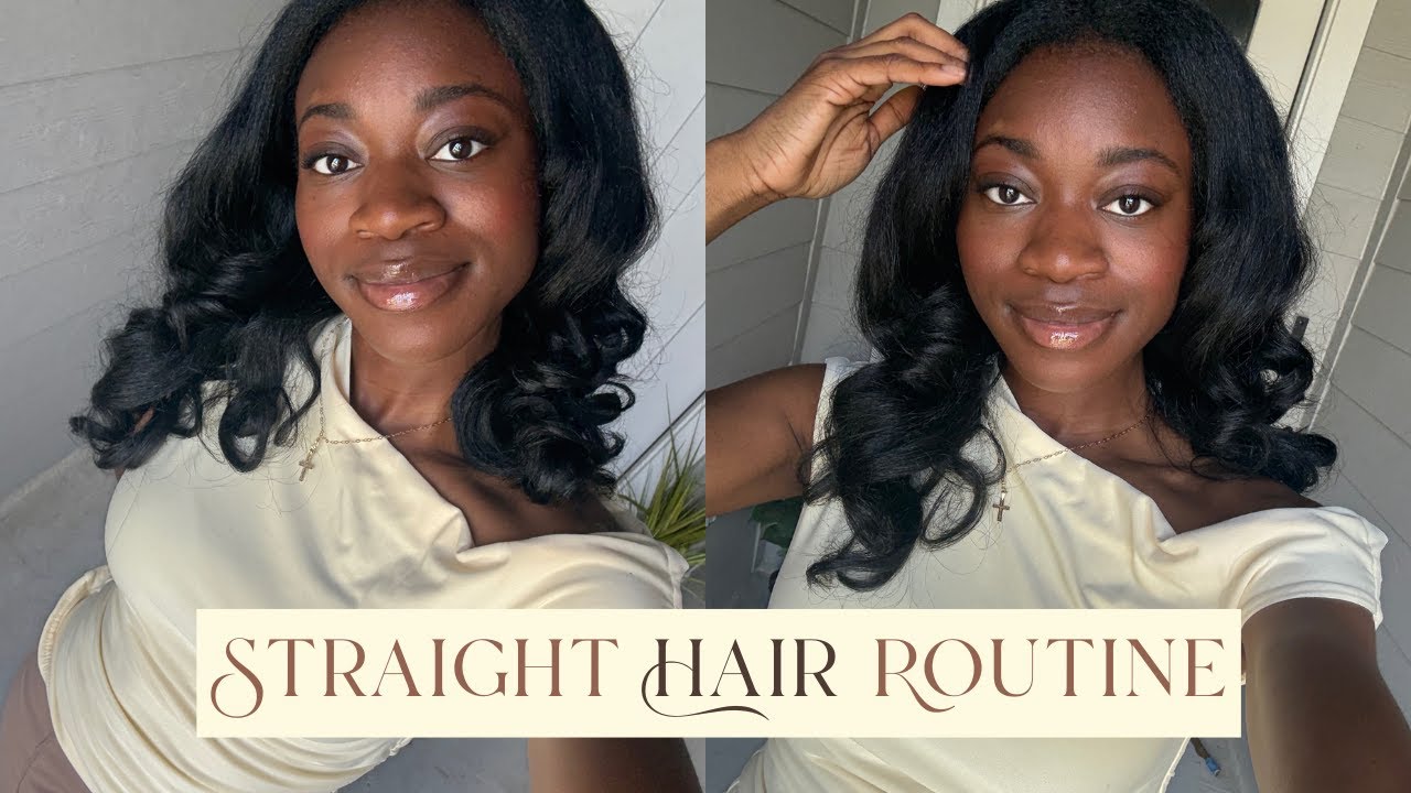 Curly to Straight Hair Routine | Natural Hair