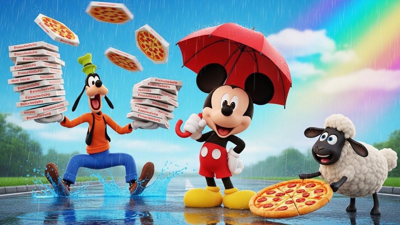 Mickey Mouse Rai Mickey Mouse Helps Goofy in the Rain With Black Sheep🌧️🐑 | Pizza ...