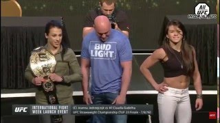 Новинка, Дуэль взглядов пресс конференция перед UFC 200 Джоанна Энджейчик vs Клаудия Гаделья