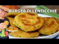 BURGER di LENTICCHIE SENZA FRIGGERE SENZA FORNO burger di lenticchie rapanello