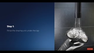 Cleaning instructions for the 9000 Series SensoTouch3D | Philips | Wet & dry electric shaver | 1250X