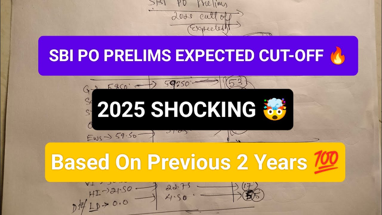 ✅ SBI PO PRELIMS EXPECTED CUT-OFF 🔥 BASED ON PREVIOUS YEAR💯SHOCKING 🤯