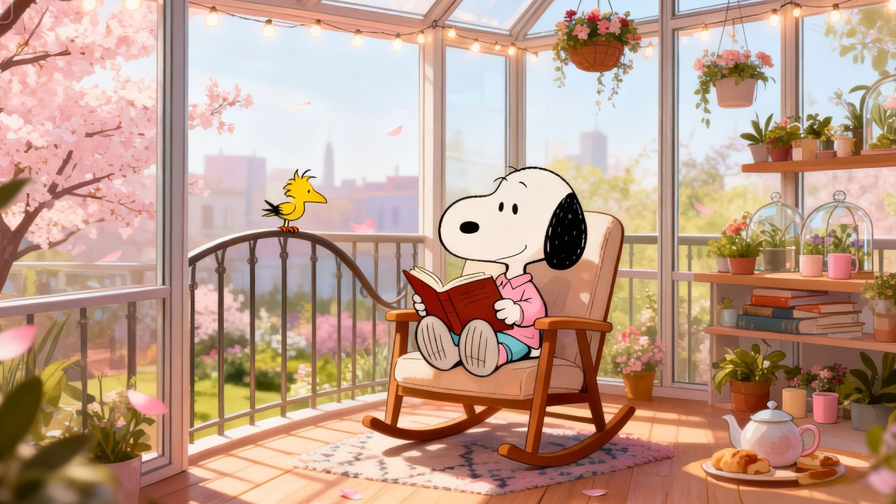 Snoopy’s Cozy Spring Morning 🌸 Lofi Beats to Relax, Study & Dream ✨ Aesthetic Spring Vibes