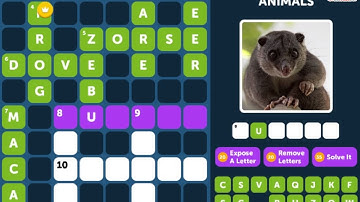 Crossword Quiz ANIMALS Level 8 - Walkthrough