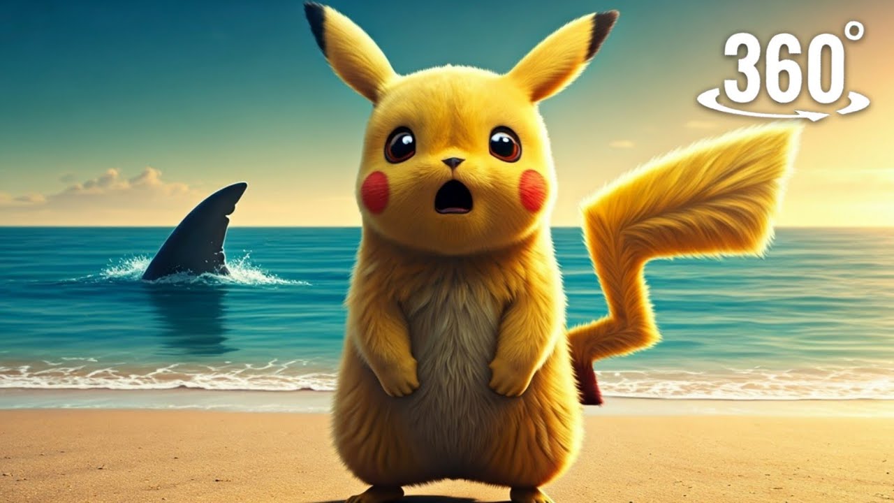 Pikachu's Shark Attack: Hilarious GTA V 360 VR Fails