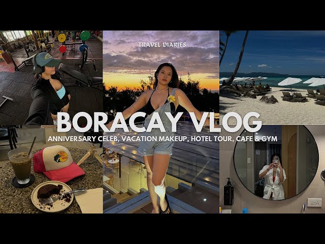 DAILY DIARIES — Days in Boracay 🌴, Hotel Tour, Aesthetic Cafe ☕️, Work Out in the Island u0026 Makeup 🐚🌷 class=