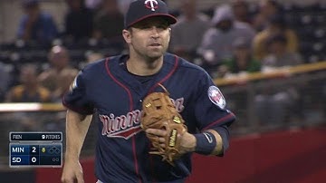 MIN@SD: Dozier starts the inning-ending double play