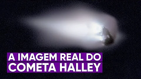Como é formada a cauda luminosa do cometa Halley?