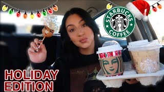 TRYING STARBUCKS NEW HOLIDAY DRINKS &amp; TREATS 2021 | REVIEW
