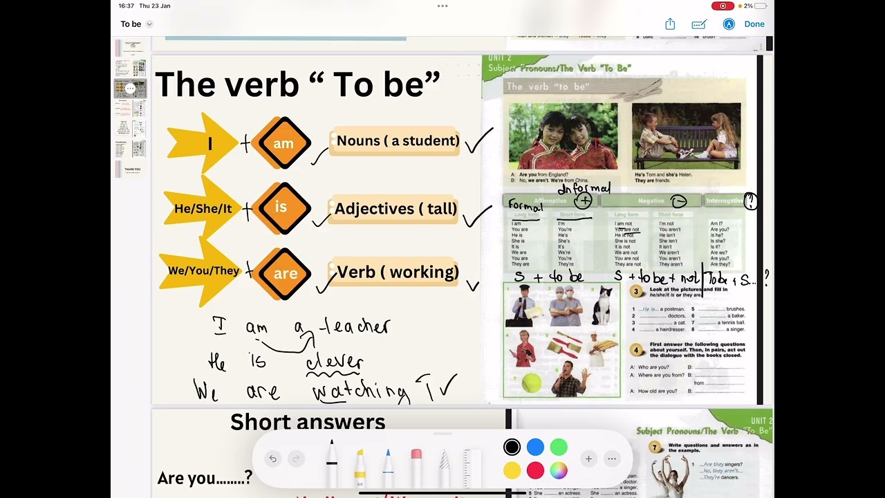 Subject Pronouns. “To be”
