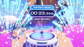 ASTRO BOT Twin-Frog Trouble Speedrun in 23.366 - Former World Record!