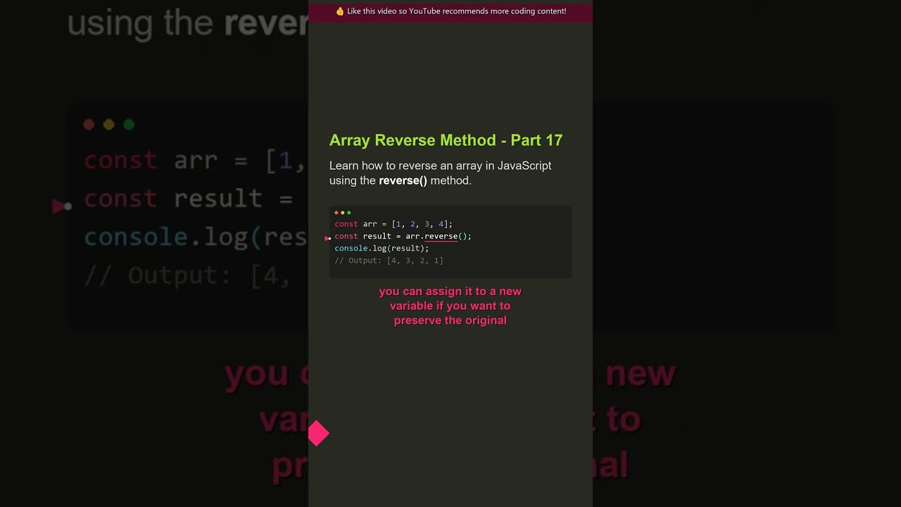 🔥 Array Reverse Method - Part 17/715 - Best Practice Explained 