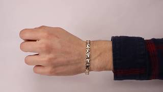 B19 -  Flat Byzantine Link Gold Bracelet - 8mm