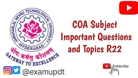 Computer Organization and Architecture (COA) R22 | Important Topics | Important Questions 2024