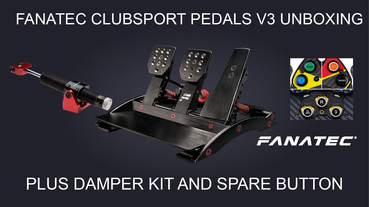 FANATEC CLUBSPORT V3 PEDALS PLUS DAMPER KIT AND BUTTONS