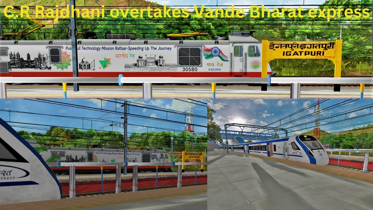 C.R Rajdhani Over Take 02223 Vande Bharat  at   Igatpuri