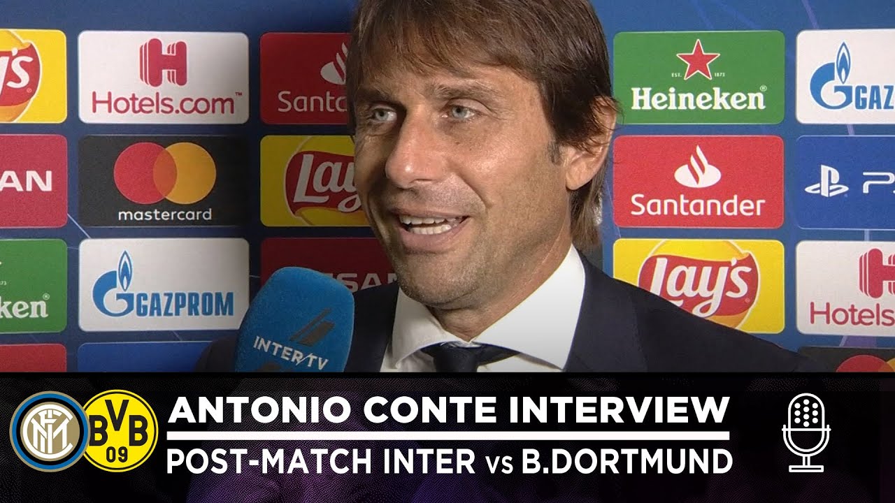 INTER 2-0 BORUSSIA DORTMUND | ANTONIO CONTE INTERVIEW ...