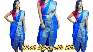 How to Drape Silk Saree in Dhoti Style || Easy Saree Draping Tutorial screenshot 5