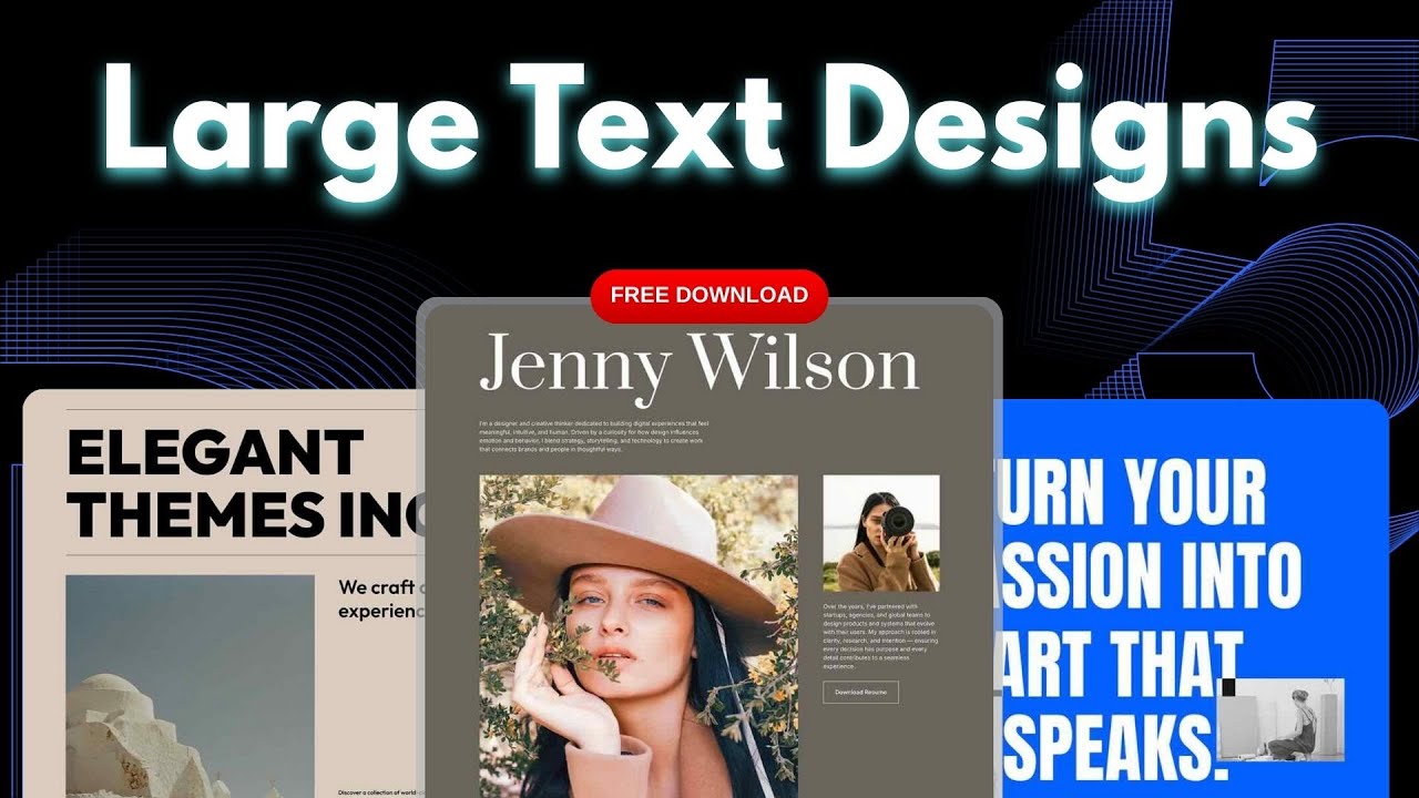 5 Large Text Designs For Divi 5 (Free Download!) - YouTube