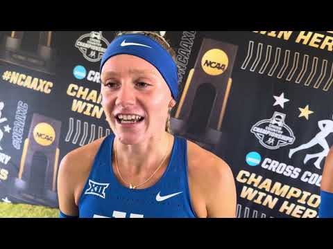 Riley Chamberlain talks after finishing 4th at 2025 NCA XC