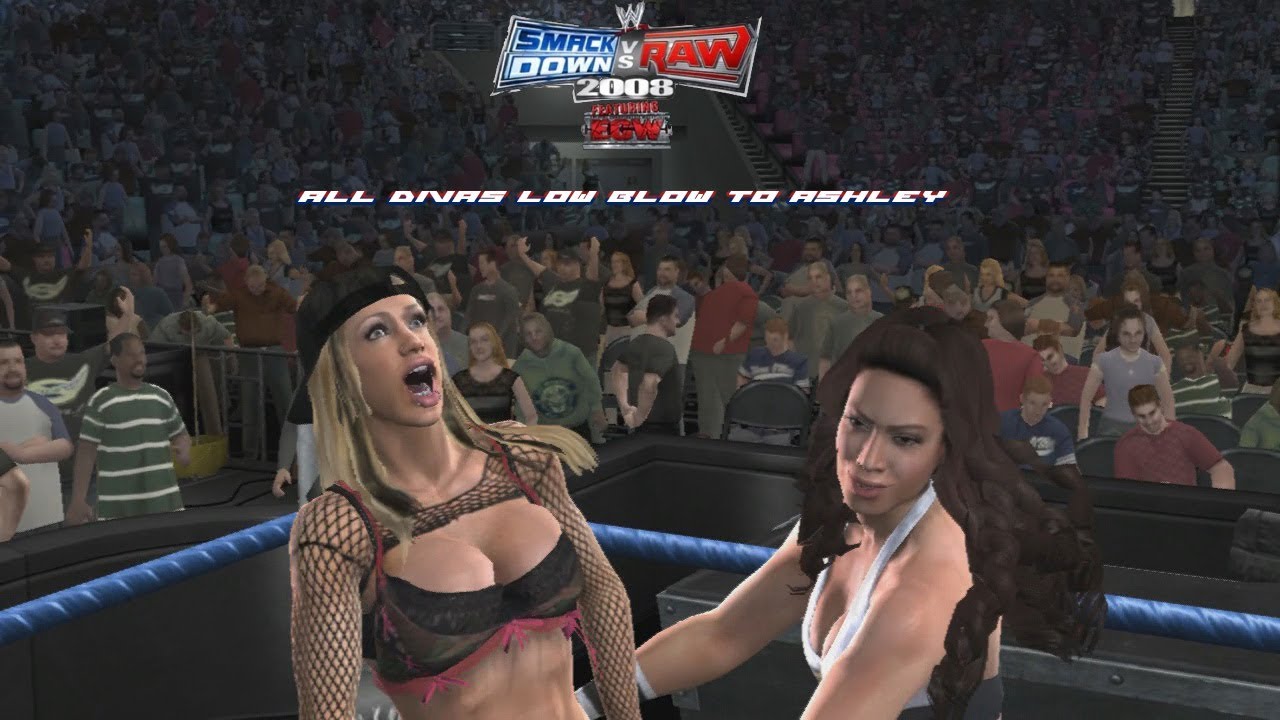 Smackdown vs Raw 2008 | All Divas Low Blow To Ashley