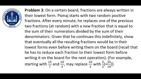 2021 NMC Nigerian Mathematics Olympiad 2nd Round Senior P3 Special Maths Academy